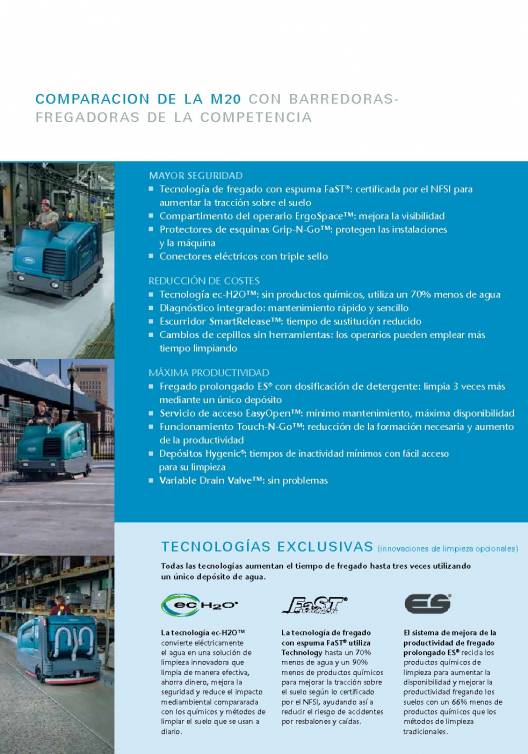Catálogo TENNANT M20 Barredora-fregadora integrada de conductor sentado 5