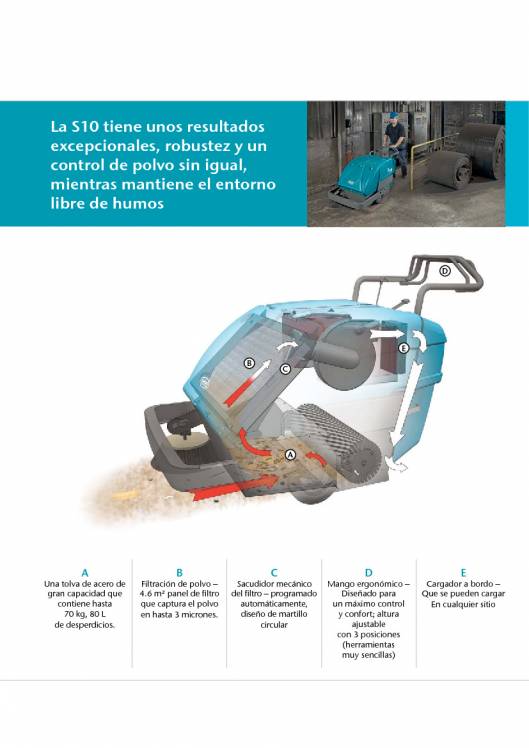 Catálogo TENNANT S10. Barredora industrial de conductor a pie 3