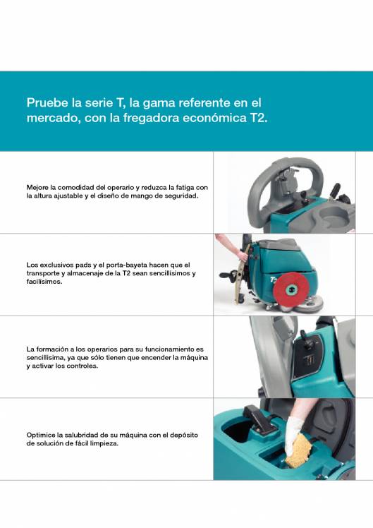 Catálogo TENNANT T2. Fregadora a baterías de conductor acompañante 3