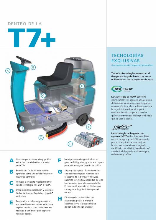 Catálogo TENNANT T7+ Fregadora de suelos de conductor sentado 3