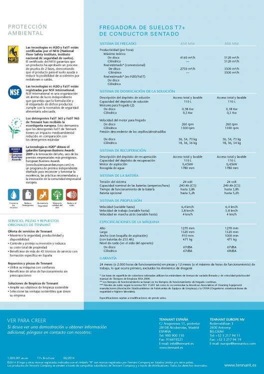 Catálogo TENNANT T7+ Fregadora de suelos de conductor sentado 4