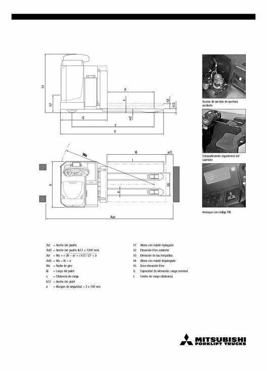 Catálogo de transpaleta eléctrica de conductor sentado MITSUBISHI PBS20N 3