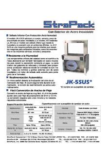 COMOSA STRAPP JK-5SUS. Flejadora semiautomática con exterior de acero inoxidable.