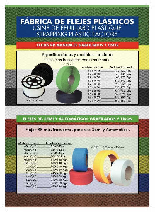 COMOSA STRAPP. Flejes de polipropileno y poliéster. 3