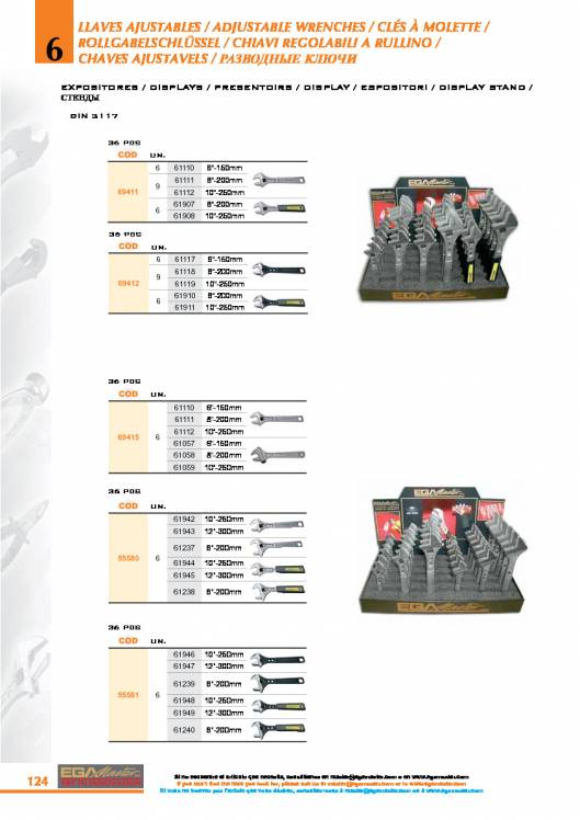 Llaves ajustables de EGA MASTER. 16