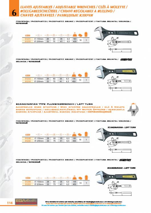 Llaves ajustables de EGA MASTER. 6