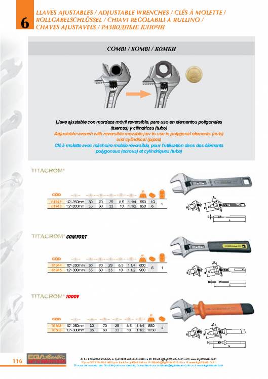 Llaves ajustables de EGA MASTER. 8