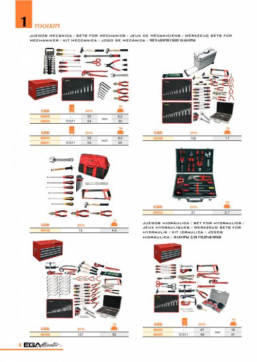 EGA Master SET FOR MECHANICS 228 PCS. WITH ROLLER CABINET