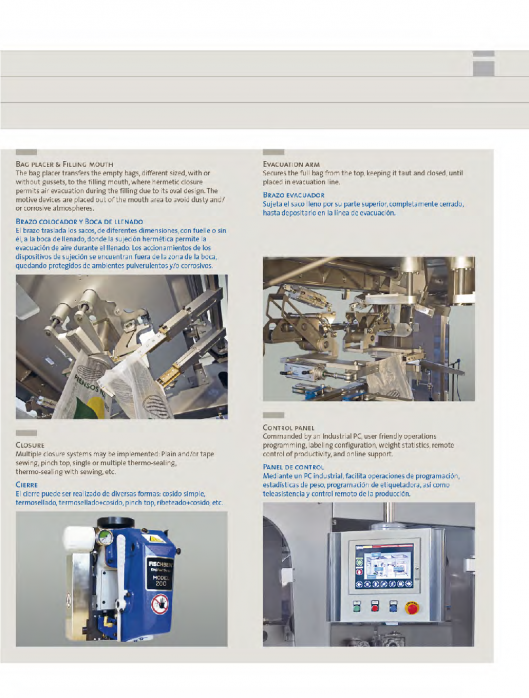 ELOCOM. Ensacadoras automáticas para saco de boca abierta 4