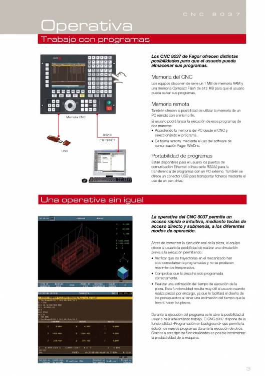 FAGOR CNC 8037. Control numérico CNC 3