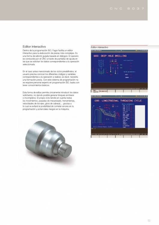 FAGOR CNC 8037. Control numérico CNC 5