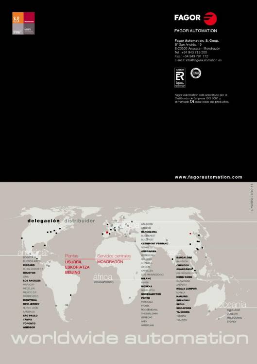 FAGOR CNC 8055. Control numérico CNC 16