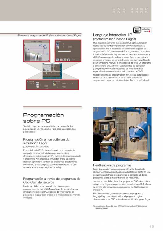 FAGOR CNC 8060 8065. Control numérico CNC 13