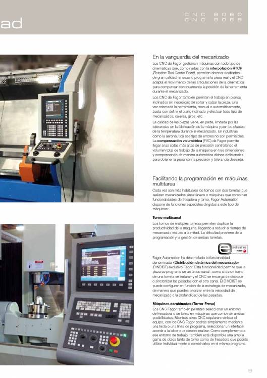 FAGOR CNC 8060 8065. Control numérico CNC 9