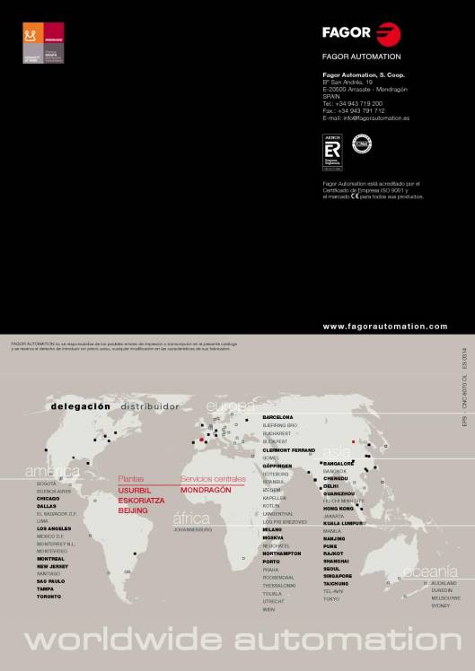 FAGOR CNC 8070 OL. Control numérico CNC 16