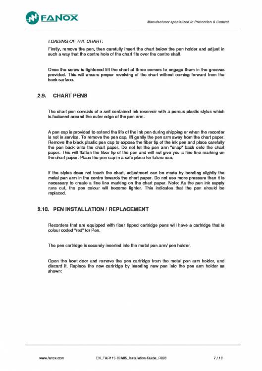 FAR115-60A05. Installation guide. 8