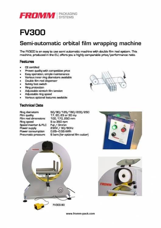 FROMM FV 300. Semi-automatic orbital stretch wrapper. 2
