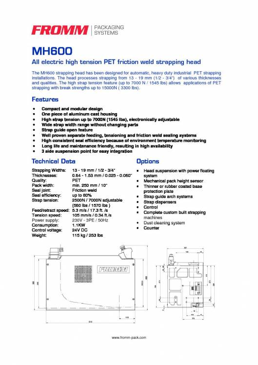 FROMM MH 600. Strapping head modular. 2