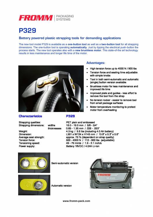 FROMM PH 329. Battery-powered strapping tool for plastic straps. 2