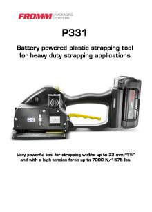 FROMM PH 331. Battery-powered strapping tool for plastic straps.