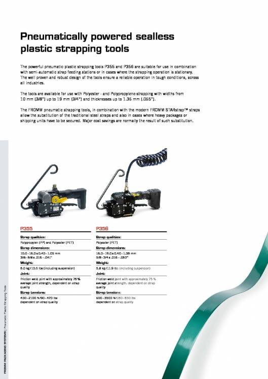 FROMM PH 355-356. Pneumatic strapping tool for plastic straps. 2