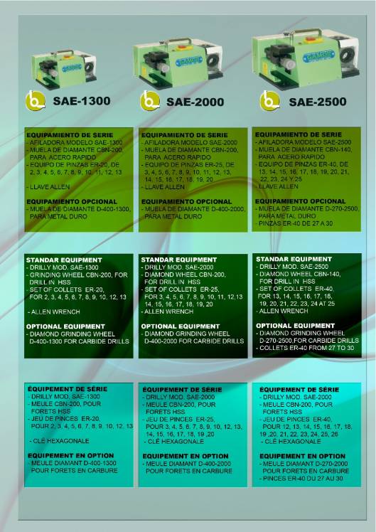 Catálogo de afiladoras de herramientas GAMOR 2