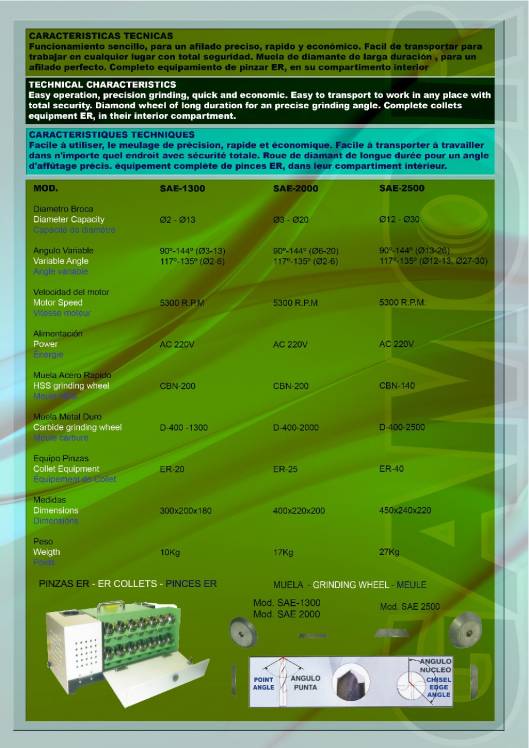 Catálogo de afiladoras de herramientas GAMOR 3