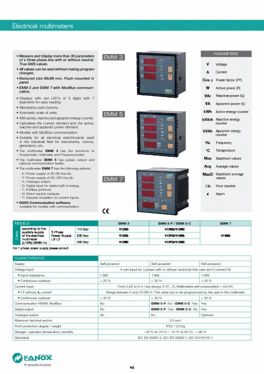 General Catalogue Low Voltage FANOX 48