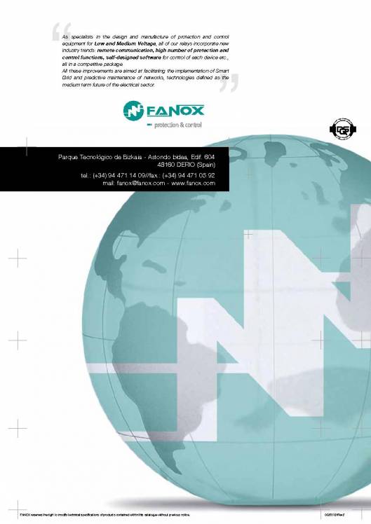 General Catalogue Low Voltage FANOX 72