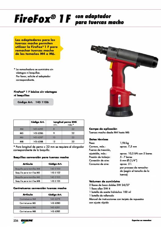 GESIPA. Remachadora-Neumatica-FIREFOX-Tuercas-Remachables 11