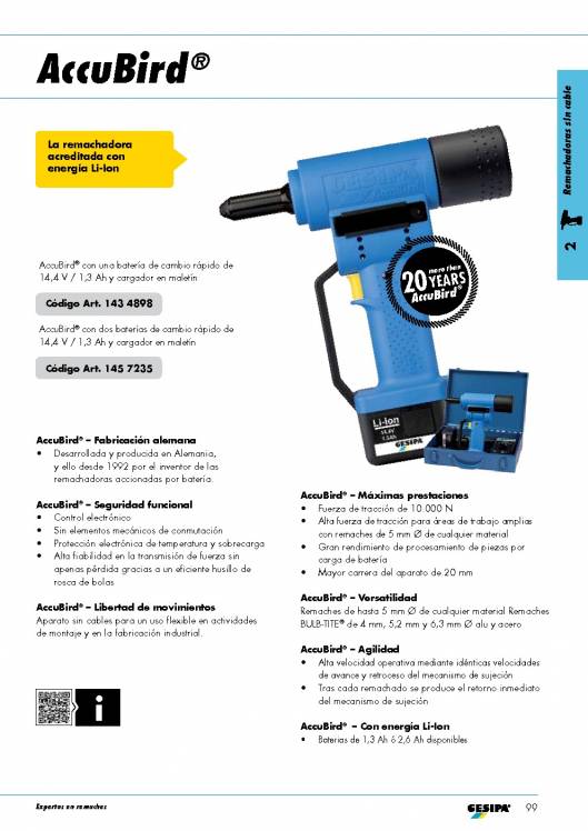 GESIPA. Remachadoras-a-bateria-AccuBird-PowerBird 3