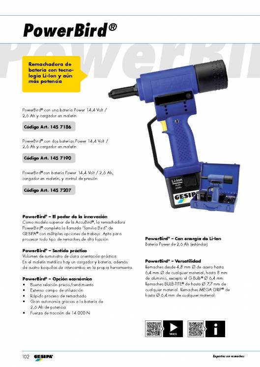 GESIPA. Remachadoras-a-bateria-AccuBird-PowerBird 6