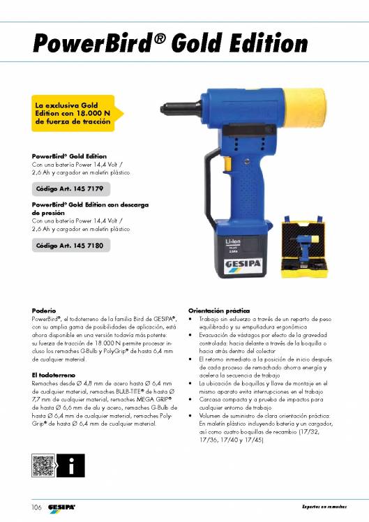 GESIPA. Remachadoras-a-bateria-AccuBird-PowerBird 10