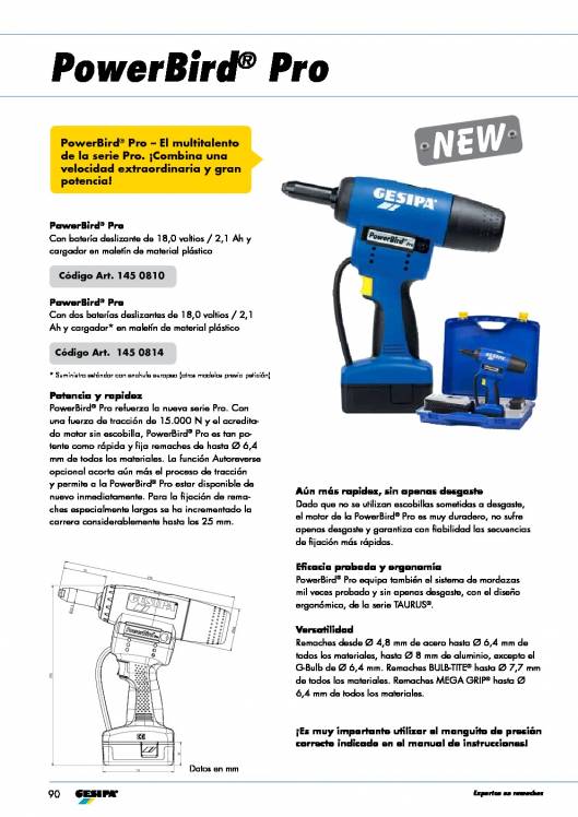 GESIPA. Remachadoras-a-bateria-Bird-PRO 5