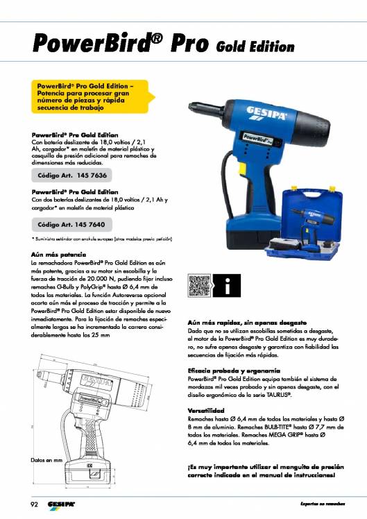 GESIPA. Remachadoras-a-bateria-Bird-PRO 7
