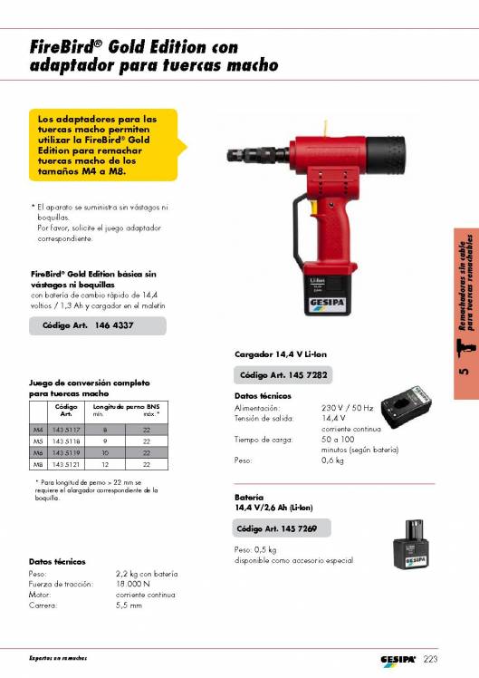 GESIPA. Remachadoras-a-bateria-FireBird-Tuercas-Remachables 6