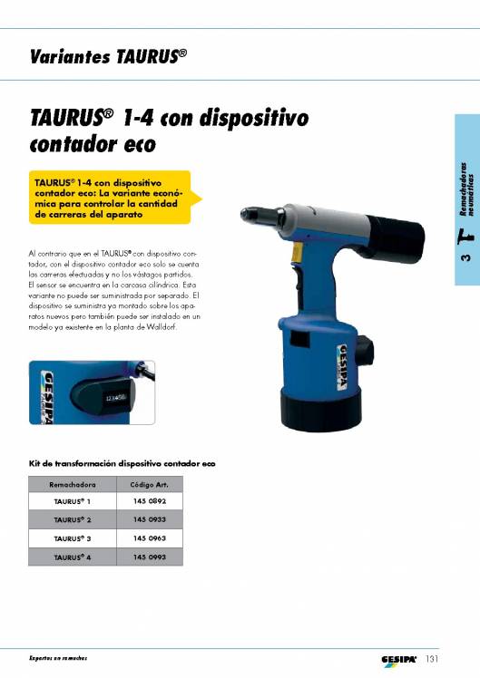 GESIPA. Remachadoras-Neumaticas-TAURUS 18