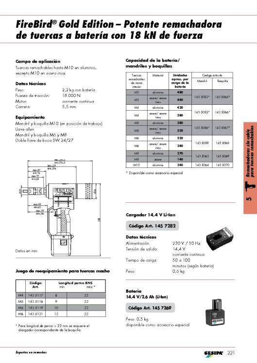 GESIPA. Remachadoras para tuercas remachables 12