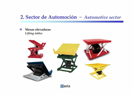 Grupo ORIA. Aplicaciones de cilindros de fuelle 6