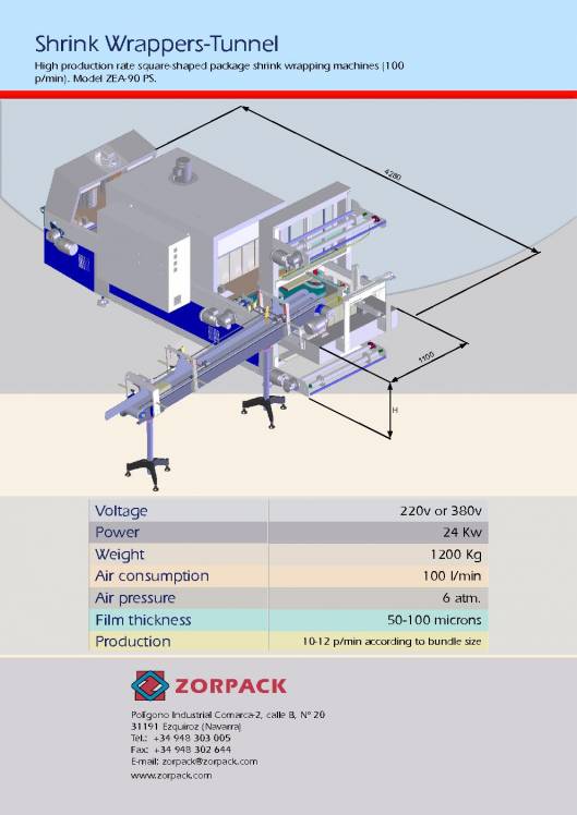 Retractiladora paquetes cuadrados alta producción (100 p/min) 2