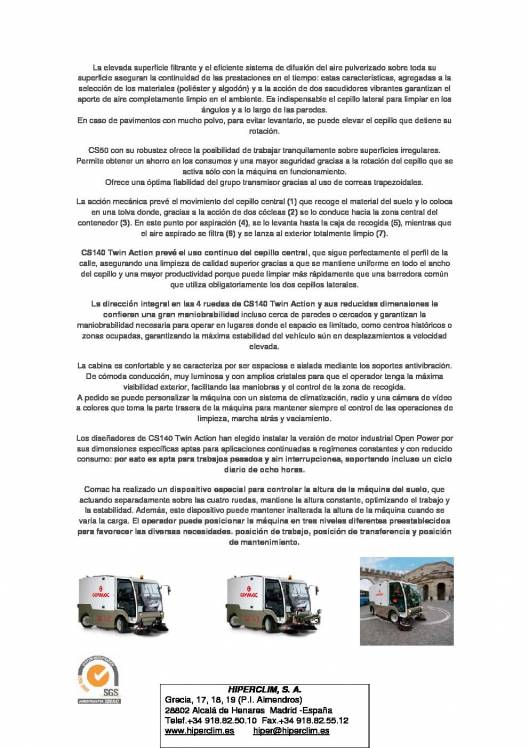 HIPERCLIM. Comac C- 140. Barredora de aspiración. 2