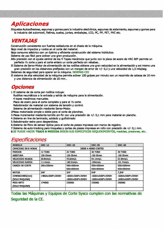 HSC. Máquina de Troquelar Hidráulica Para Corte y ½ Corte de Alta Velocidad 2