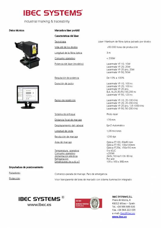 Lasermate Portátil. Marcador pórtatil de fibra óptica. 2