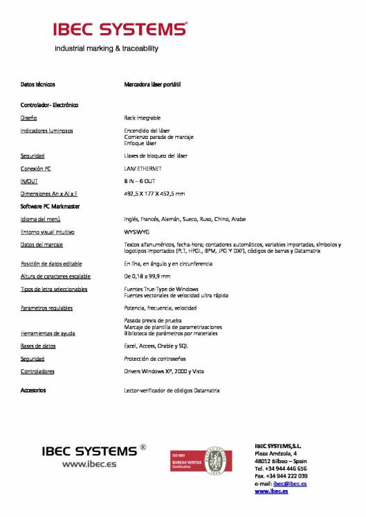 Lasermate Portátil. Marcador pórtatil de fibra óptica. 3