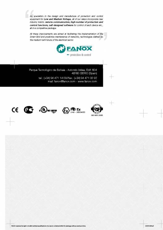 Manufacturer Specialized in Protection & Control (PRODUCTS OVERVIEW) FANOX 6