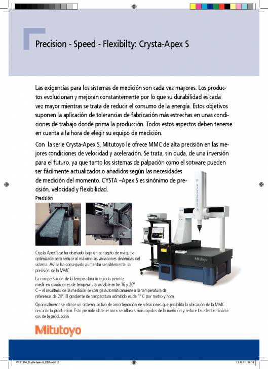 MITUTOYO Crysta Apex S. Máquina de medición por coordenadas 2