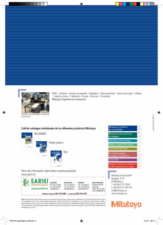 MITUTOYO Crysta Apex S. Máquina de medición por coordenadas 8
