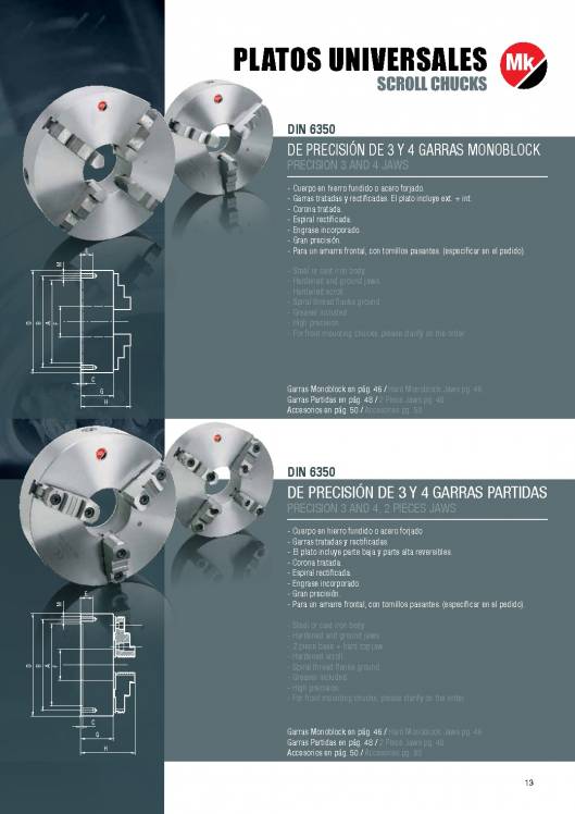 Catálogo MK. Platos de torno 13