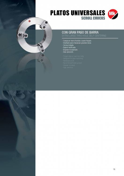 Catálogo MK. Platos de torno 15