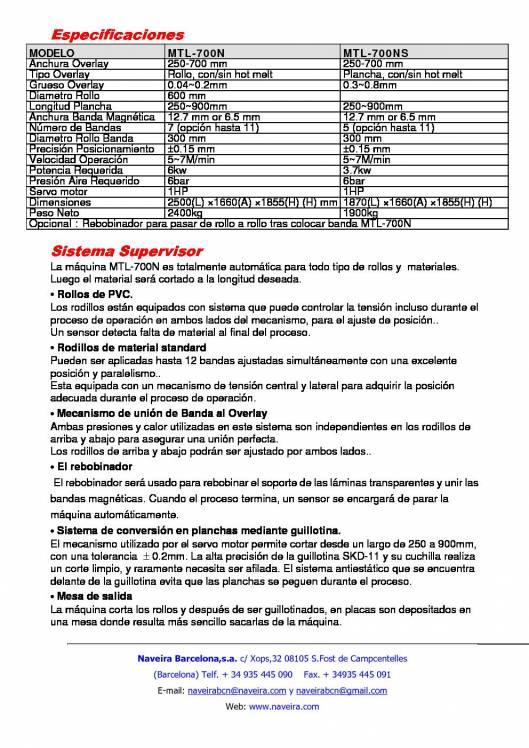 MTL-700N. Sistema Automático de Poner Bandas Magnéticas. 2